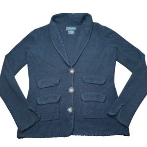 C by Bloomingdales Cashmere Wool Shawl Collar Cardigan Black sz S Old Money